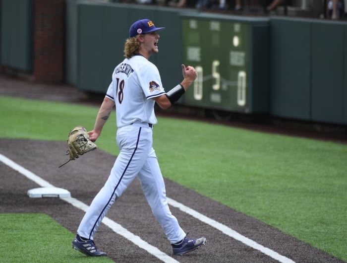 Carson Whisenhunt walks off the field during a 2021 start against Vanderbilt.